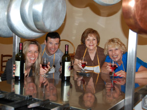 Students enjoying their glass of rich Tuscan wine